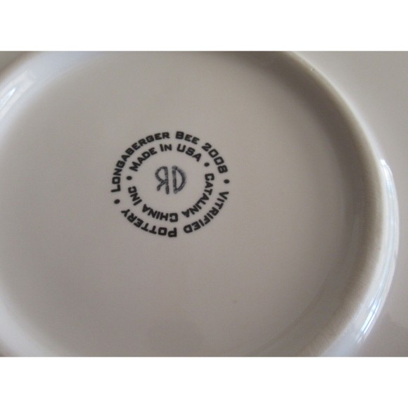 LONGABERGER Pottery BEE Round Serving Platter Plate Tray ~13\